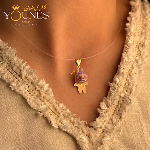 آویز سواروسکی لبوبو یاسی طلا